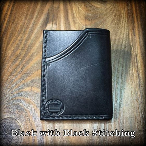Handmade full grain cowhide Leather Minimalist Front Pocket Wallet MADE IN THE USA