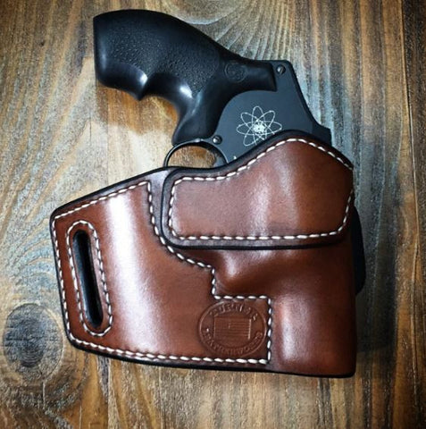 Custom Leather Holster for S&W Smith and Wesson J-Frame 5 Shot Snub Nosed Revolver 2"