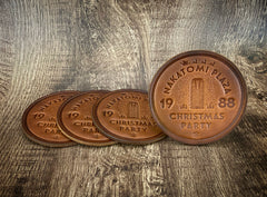 "NAKATOMI PLAZA CHRISTMAS PARTY" - Leather Coaster Set (Set of 4)