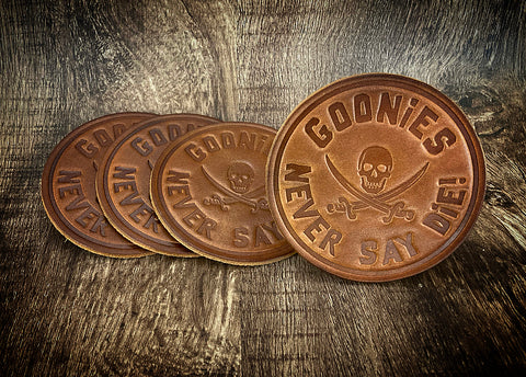 "GOONIES NEVER SAY DIE!" - Leather Coaster Set (Set of 4)